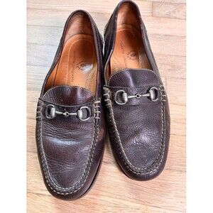Martin Dingman Brown Pebbled Leather Horsebit Loafers Men’s 11M Made in Brazil